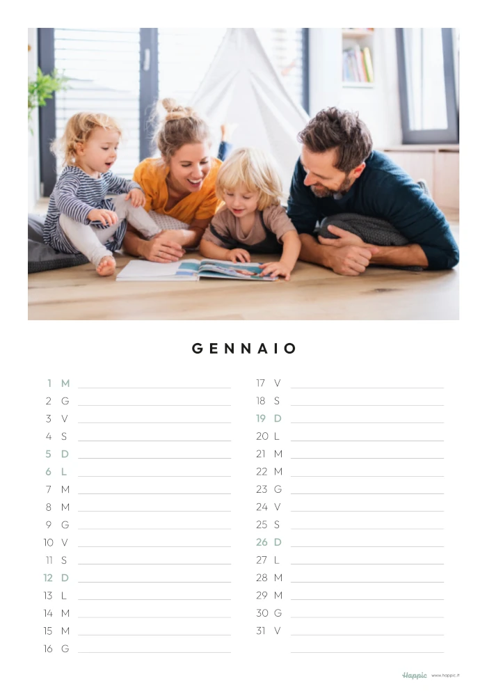 Calendario 12 mesi